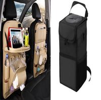 Pu Leather Car Storage Bag Multifunction Seat Back Tray Hanging Bag