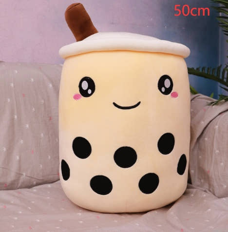 Cute Fruit Drink Plush Stuffed Soft Strawberry Milk Tea Plush Boba Tea Cup