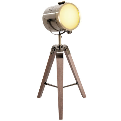 Vintage Tripod Table Desk Lamp Bedside Light Spotlight Brass Antique
