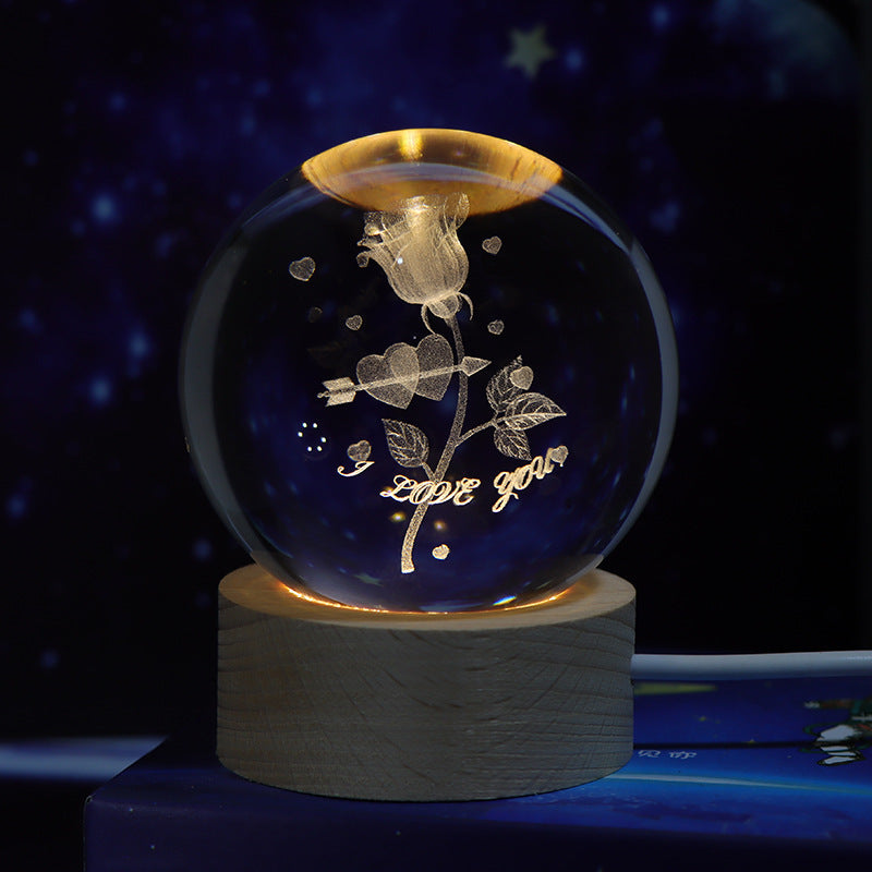 Starry Sky Moon Crystal Ball Projection Lamp - Creative Night Light Gift