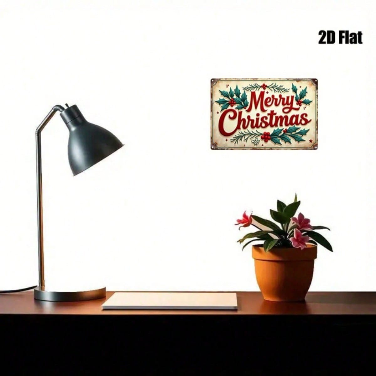 Vintage Metal Sign 8x12 Inch, 2D Flat Iron Wall Art, Durable Christmas Plaque — view 3