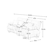 Cloud Couch 2 Seater Sofa for Living Room, Chenille 2 - Seat sofa with 2 Lumbar pillows and 2 throw pillows,Chenille Pink — view 3