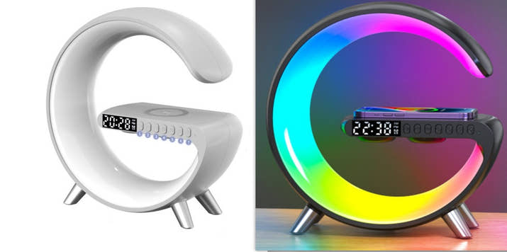 New Intelligent G Shaped Led Lamp Bluetooth Speake Wireless Charger