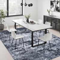 5x7 Area Rug Living Room Modern Washable Indoor Carpet Black For Bedroom Dining Room Farmhouse Nursery Hallway Office,Modern Abstract,Machine — view 5
