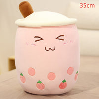 Cute Fruit Drink Plush Stuffed Soft Strawberry Milk Tea Plush Boba Tea Cup