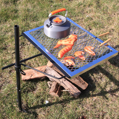 Rotating Campfire Grill,Fire Pit Grill,Heavy Duty Steel Grill,360degree  Adjustable Open Fire Outdoor Cooking Equipment,Portable Camping Fire Grill For Camping Outdoor Barbecue
