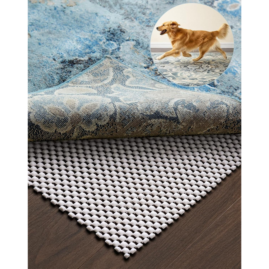 Non Slip Rug Pad Gripper For Hardwood Floors, Strong Anti Slip And Skid Mat, Keep Rugs Safe And In Place For Tile, Carpet Liner Grippers Under Area Rugs, 2x3 Ft Pads