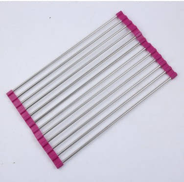 Folding Kitchen Drain Sink Rack Stainless Steel