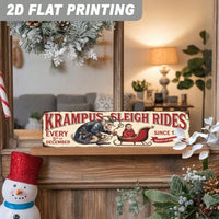 Krampus Sleigh Rides Every 5th Of December Metal Sign, Christmas Wall Art — view 2