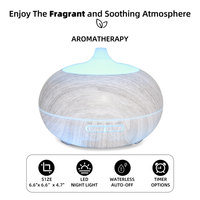 Multi Function Aromatherapy Diffuser & Humidifier Wood Grain Design, 550ml Tank, 7 LED Colors, Remote Control With 6 Essential Oils — view 4