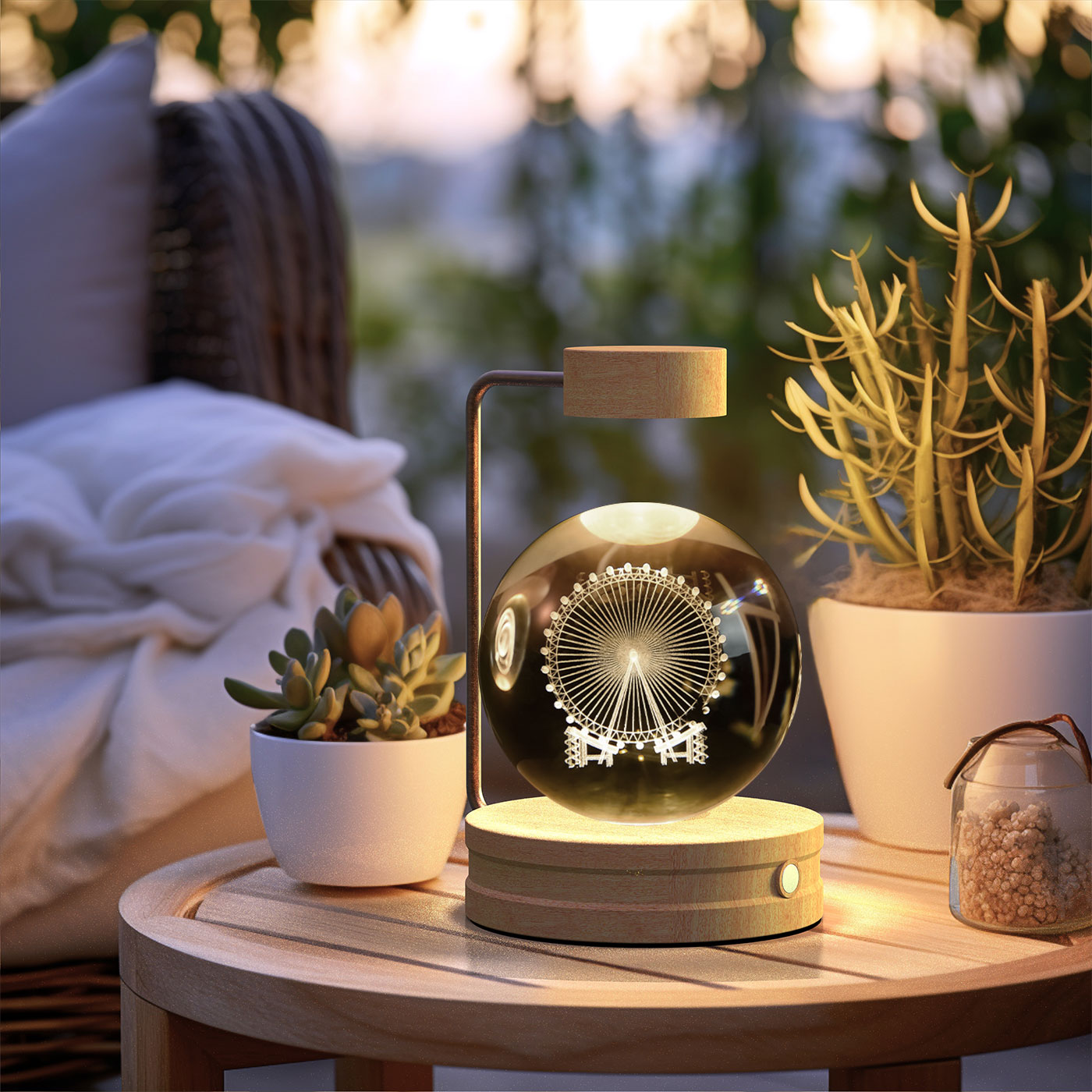 Crystal Ball Cosmic Dinosaur Indoor Night Light Usb Power Warm Bedside