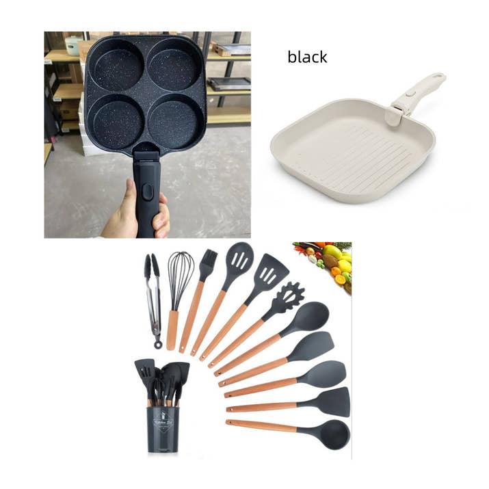 Silicone Kitchenware With Wooden Handle