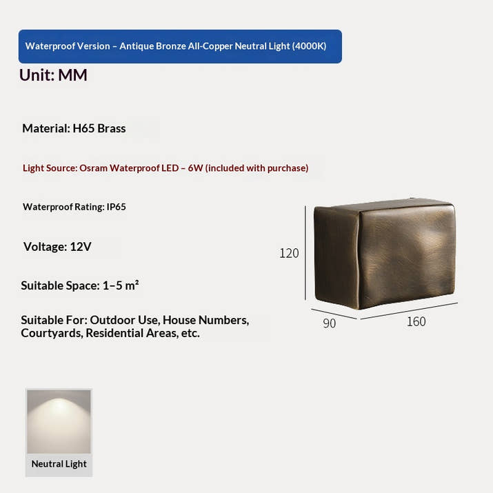 Outdoor Retro Waterproof Wall Lamp — view 4