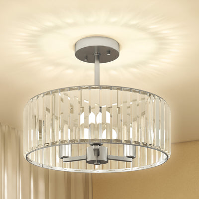 Crystal Ceiling Light Fixture Semi Flush Mount Modern Crystal Chandelier