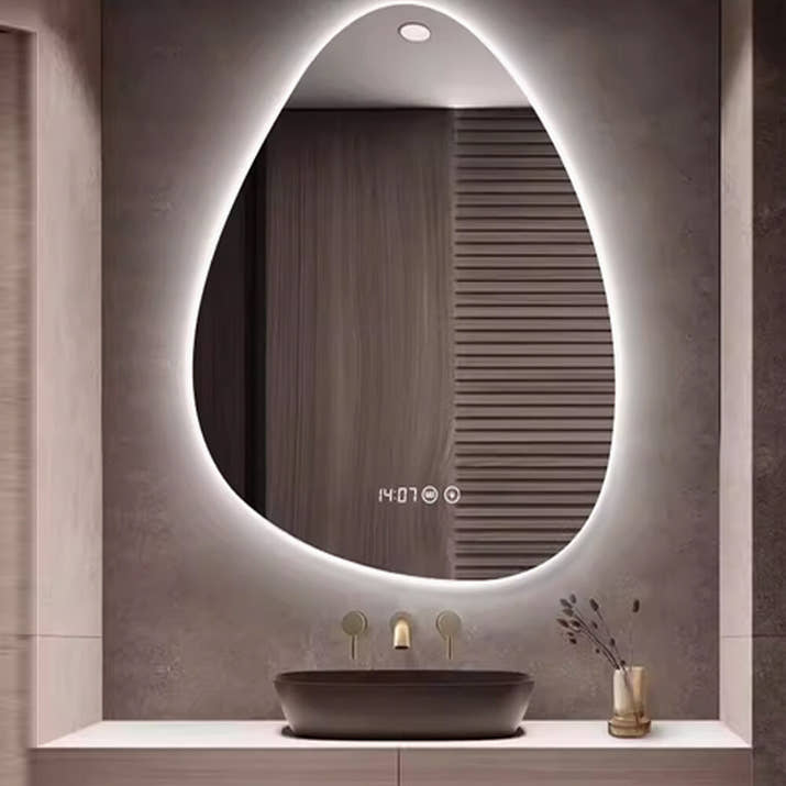 Fogless LED Bathroom Mirror Wall Mounted Demister Adjustable Light Touch Sensor