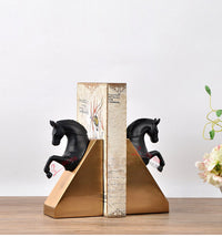 Bronzed Horsehead Bookends In European Black — view 5