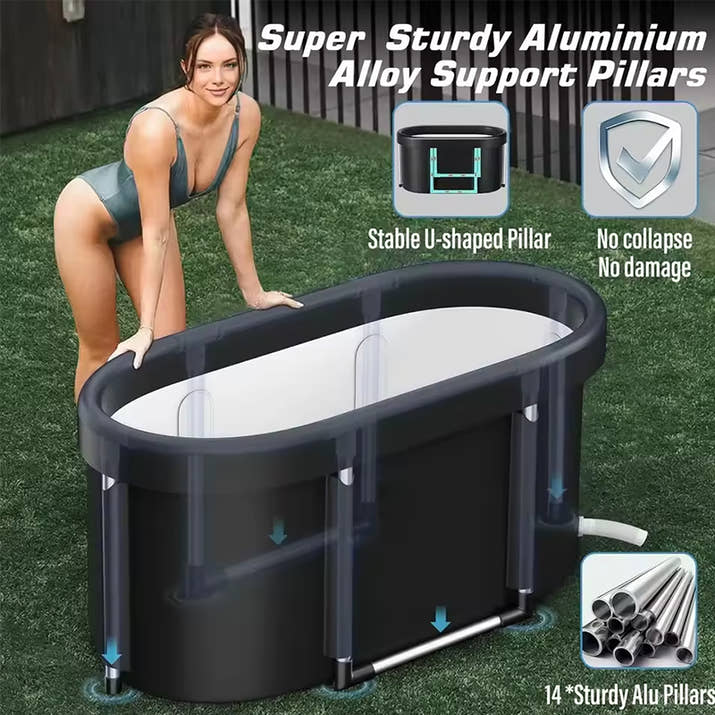 Portable Foldable Ice Bath Tub For Athletes Multiple Layered Portable