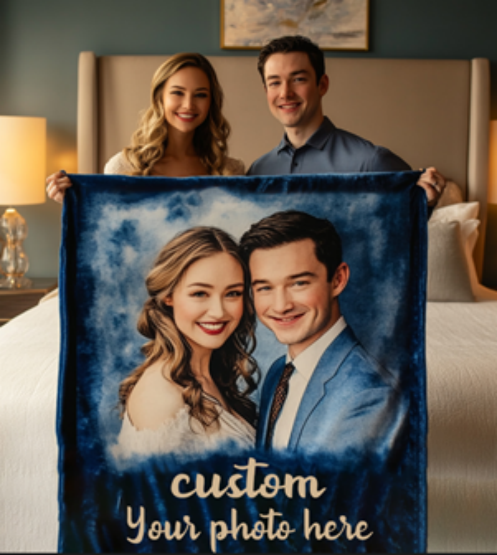 Custom Photo Blanket Personalized Fleece Throw | 350gFlannel | Same-Day Shipping | Perfect Gift for Family & Friends 60”X80”