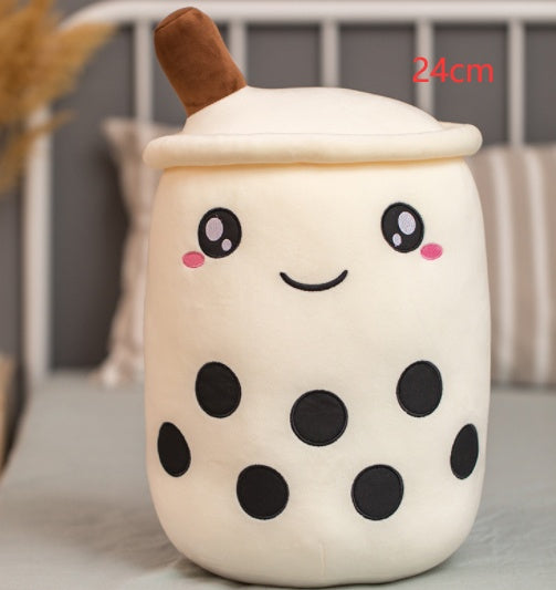 Cute Fruit Drink Plush Stuffed Soft Strawberry Milk Tea Plush Boba Tea Cup