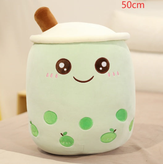Cute Fruit Drink Plush Stuffed Soft Strawberry Milk Tea Plush Boba Tea Cup