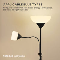 LED Floor Lamp, Suitable For Living Rooms, 180cm High, Mother And Child Shaped Upward Facing Spotlight, With Adjustable Gooseneck Arm, Color Temperature 3000K-4500K-6500K, Black — view 2