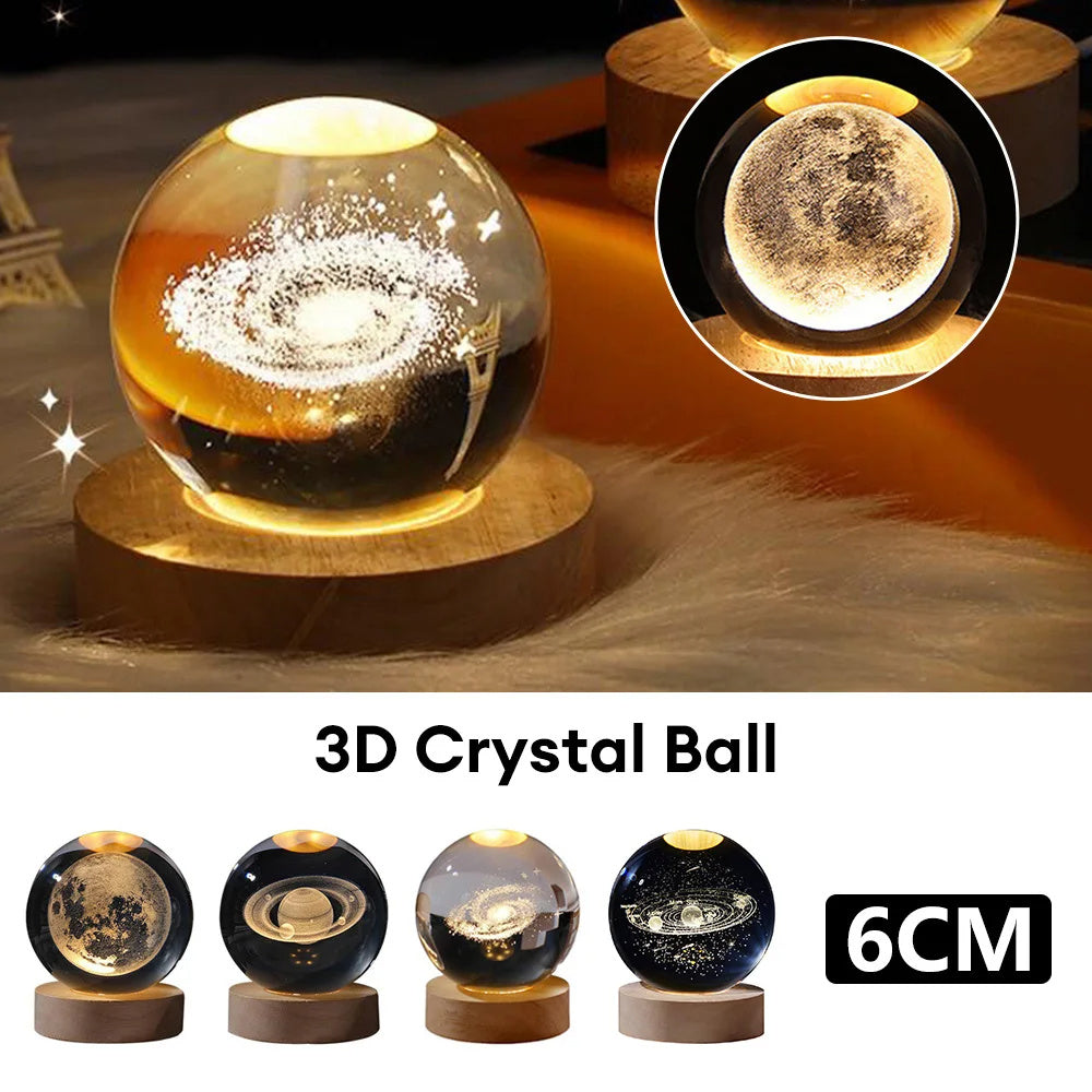 Starry Sky Moon Crystal Ball Projection Lamp - Creative Night Light Gift