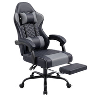 Racing Style Gaming Chair With Footrest,PU Leather,Massage Lumbar Support,Reclining,360degree  Swivel Seater Adjustable Height — view 3
