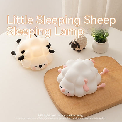 Adorable Sheep Silicone Night Light - Rechargeable Dimmable Lamp Bedroom Décor