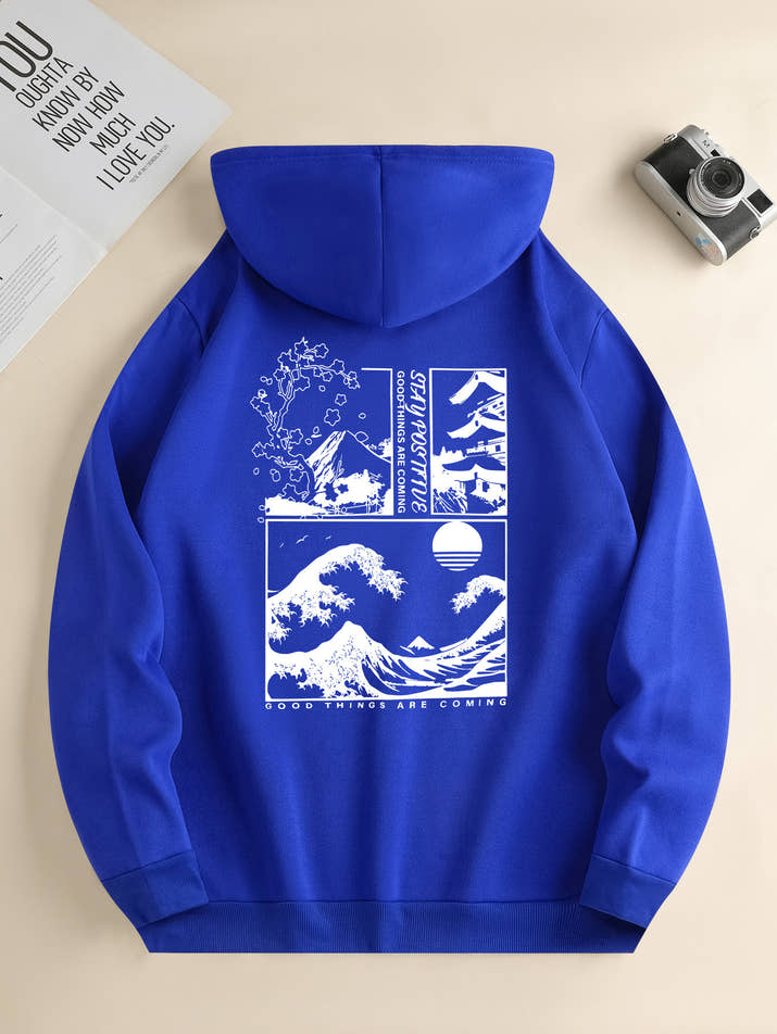 “Stay Positive” Beach Wave Hoodie