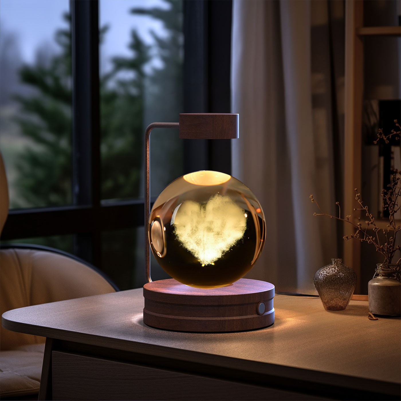 Crystal Ball Cosmic Dinosaur Indoor Night Light Usb Power Warm Bedside