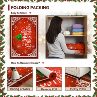 Christmas Area Rugs For Living Room Bedroom Carpet, Santa Welcome Front Door Mats Indoor Outdoor Non Slip Doormat, Xmas Holiday Decoration Carpet  3x5 Feet — view 4