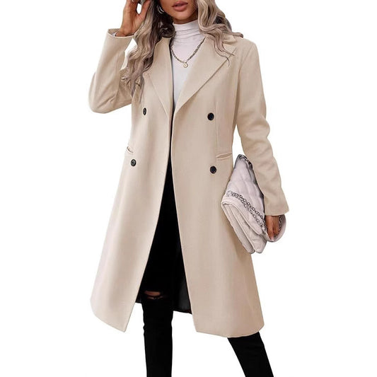 Elegant Autumn Long Wool Overcoat