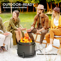 Smokeless Fire Pit With Ash Catcher,37cm Portable Wood Burning Firepit With Poker For Garden Camping Bonfire Party,Metal,Dark Grey — view 3