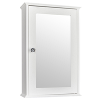 Single Door Mirror Indoor Bathroom Wall Mounted Cabinet Shelf White