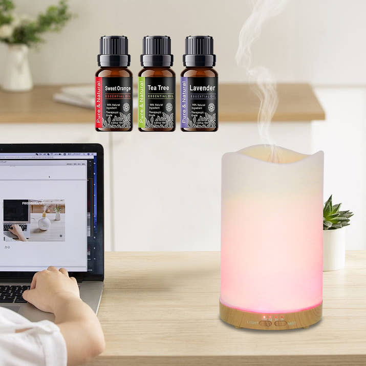 Bedroom Essential Aromatherapy Diffuser With Humidifier, Timer & 7-Color Mood Light Includes 3 Oils — view 4
