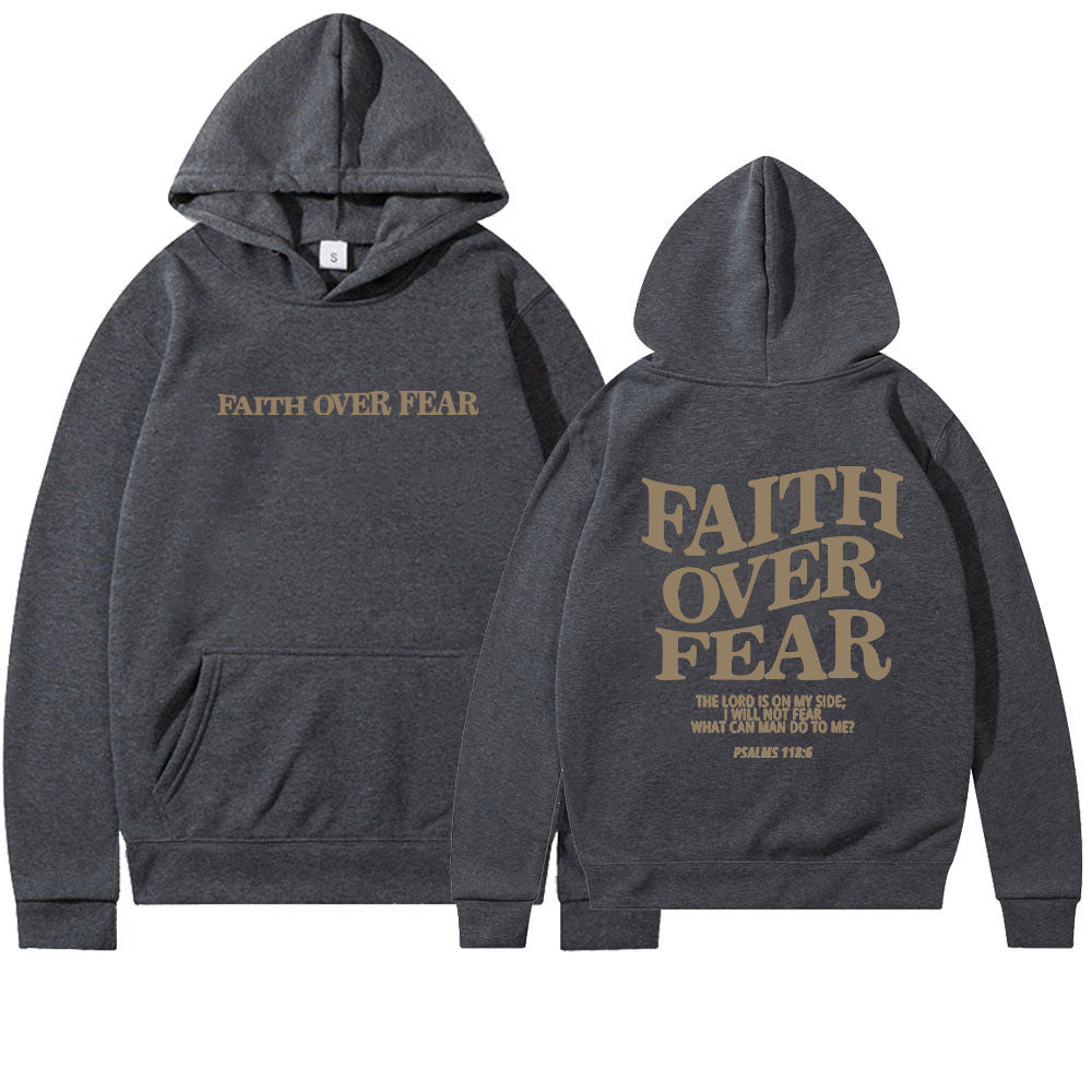 Faith Over Fear Christian Hoodie – Trendy Unisex Bible Verse Sweatshirt