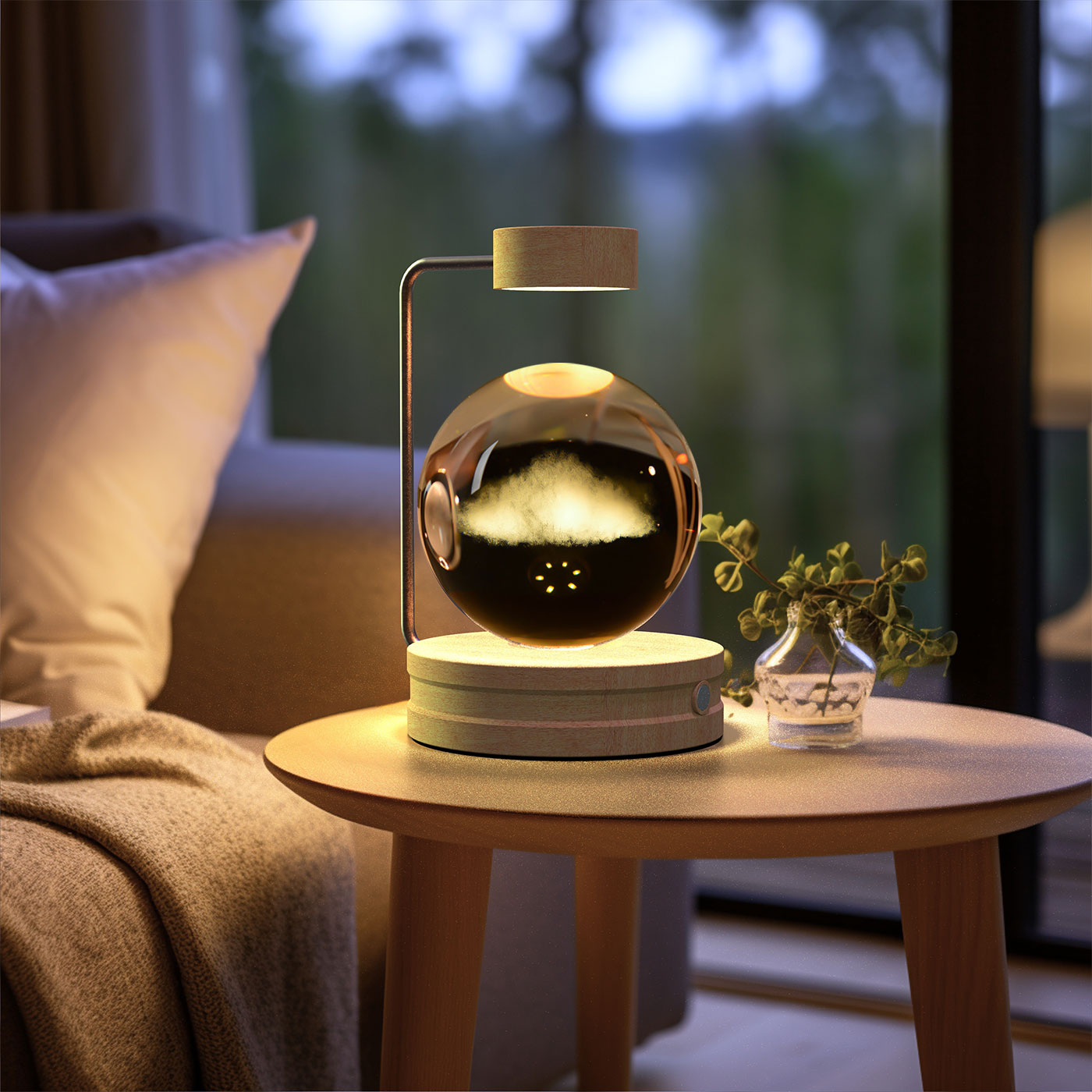 Crystal Ball Cosmic Dinosaur Indoor Night Light Usb Power Warm Bedside