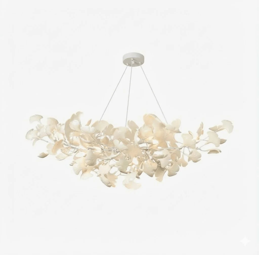 Creative Ceramic Ginkgo Leaf Chandelier — view 5