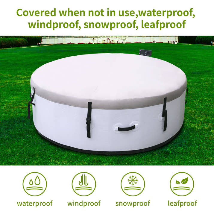 Large hot tub for 4 to 6 People, Portable Outdoor spa with 150 airjets and 1 Thermal Cover Massage hot tub for Patio Garden and Outdoors — view 2