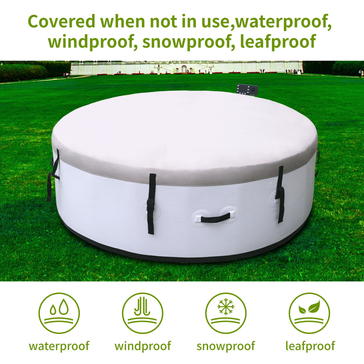 Large hot tub for 4 to 6 People, Portable Outdoor spa with 150 airjets and 1 Thermal Cover Massage hot tub for Patio Garden and Outdoors — view 2