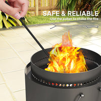 Smokeless Fire Pit With Ash Catcher,37cm Portable Wood Burning Firepit With Poker For Garden Camping Bonfire Party,Metal,Dark Grey — view 2
