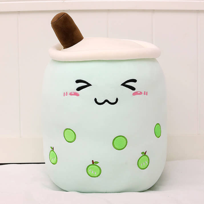 Cute Fruit Drink Plush Stuffed Soft Strawberry Milk Tea Plush Boba Tea Cup