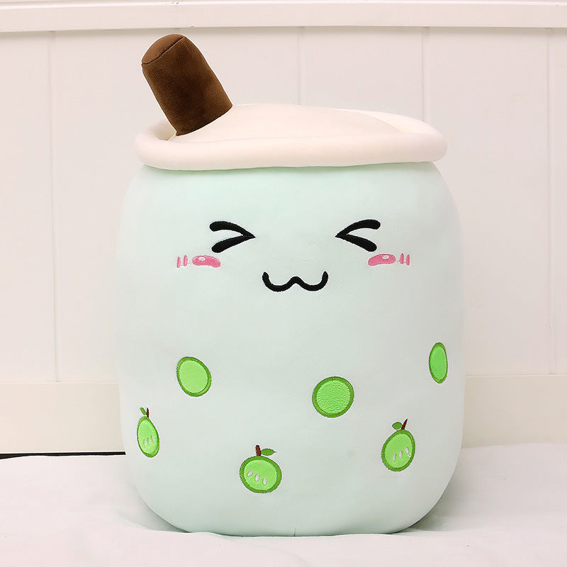 Cute Fruit Drink Plush Stuffed Soft Strawberry Milk Tea Plush Boba Tea Cup