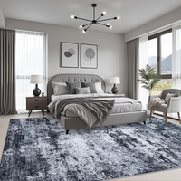 5x7 Area Rug Living Room Modern Washable Indoor Carpet Black For Bedroom Dining Room Farmhouse Nursery Hallway Office,Modern Abstract,Machine — view 4