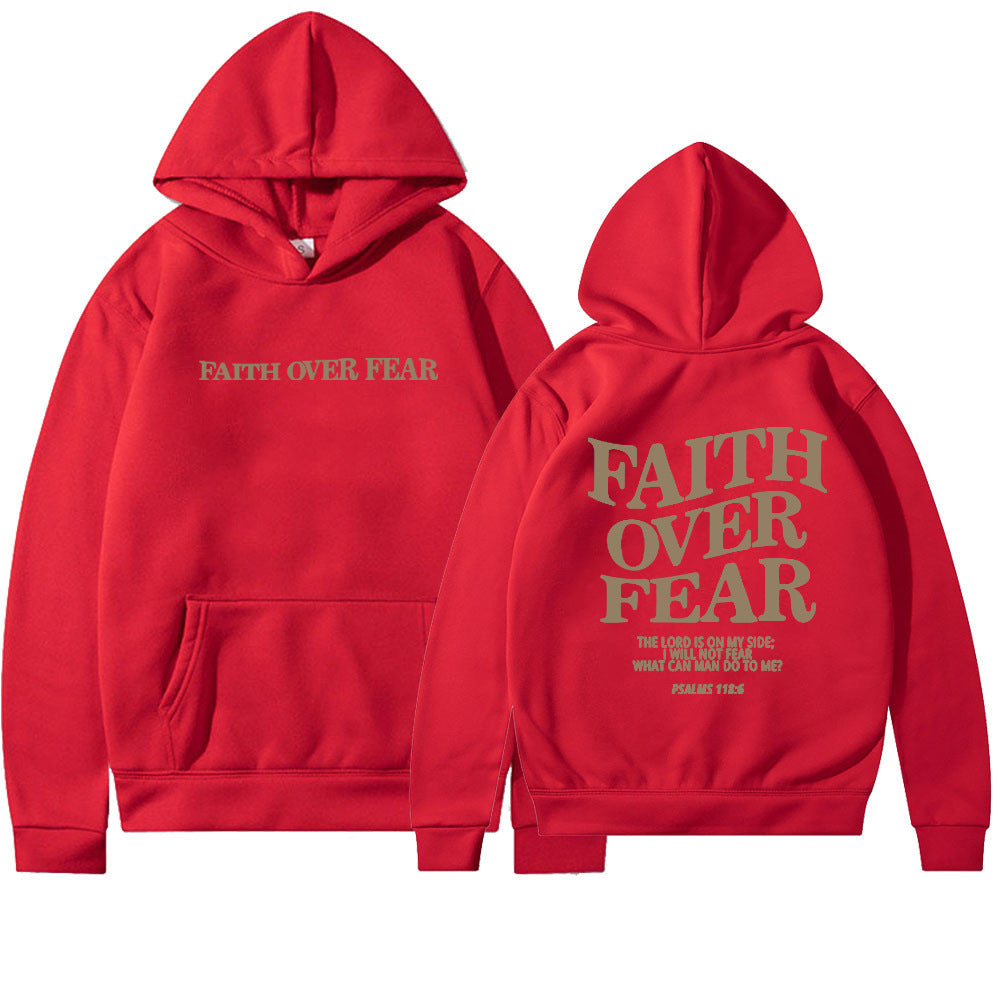 Faith Over Fear Christian Hoodie – Trendy Unisex Bible Verse Sweatshirt