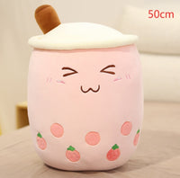 Cute Fruit Drink Plush Stuffed Soft Strawberry Milk Tea Plush Boba Tea Cup
