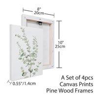 4PCS 8X10in,Botanical Plant Canvas Wall Art, Framed Boho Wall Decor For Bathroom, Minimalist Aesthetic Bedroom Wall Art — view 2