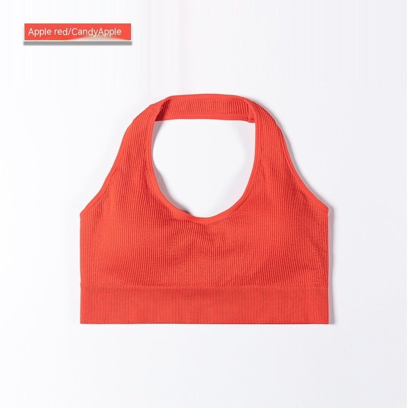 Ribbed Sports Bra – Seamless Halter Workout Top