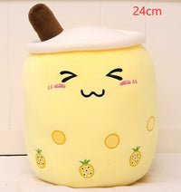 Cute Fruit Drink Plush Stuffed Soft Strawberry Milk Tea Plush Boba Tea Cup