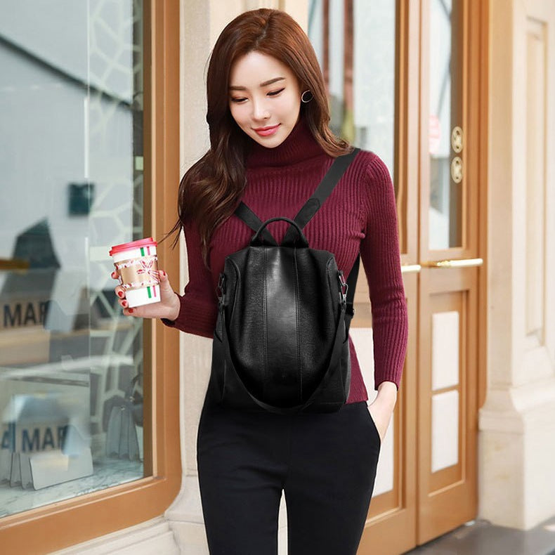 Women's Solid Color Large Capacity Backpack